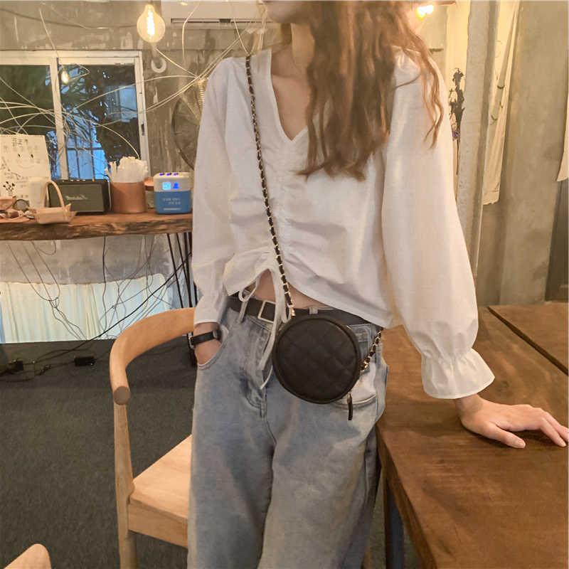 衬衣衬衫女时尚洋气初秋新款韩版小众设计感抽绳短款白色修身上衣|msdalam kategori Butik wanita / wanita, shirt - dari Buy2taobao.com untuk memberikan perkhidmatan ejen Taobao profesional membeli