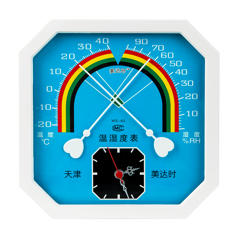 美达时家用室内八角壁挂式温湿度计药房工业大棚高精度温度湿度表