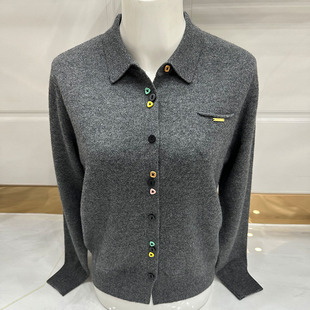 针织开衫外套女外搭羊毛开衫妈妈秋装2026新款金企赛兔羊绒开衫女