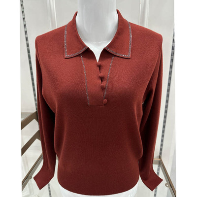 中老年时尚女装t恤妈妈针织衫薄