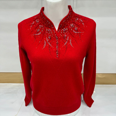 妈妈装秋2025新款针织衫女羊毛衫