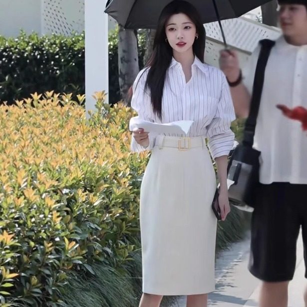 易梦玲同款法式高级感气质套装时尚百搭收腰显瘦两件套衬衫半身裙,女装/女士精品,时尚套装,淘宝优惠券,粉丝福利购,淘宝优惠卷