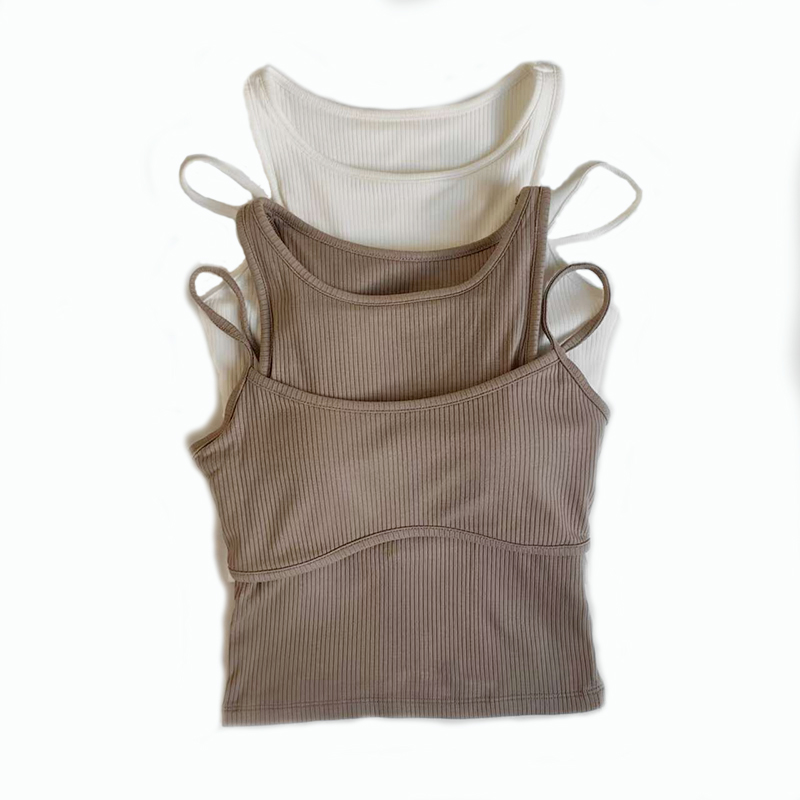 显瘦假两件收腰复古女固定杯透气跑步外穿普拉提健身文胸性感速干