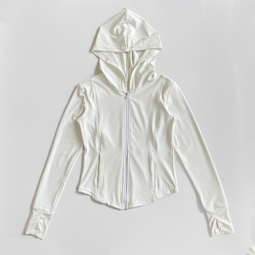 双口袋运动连帽健身外套