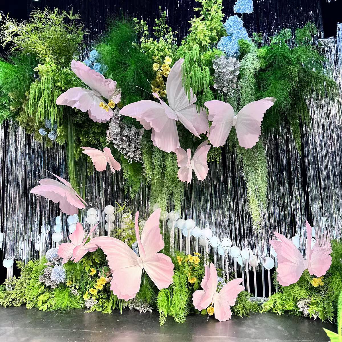 仿真蝴蝶纸艺花礼舞台背景墙装饰