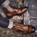 Martens, комфортные короткие сапоги, трендовые ботинки на платформе, европейский стиль, из натуральной кожи