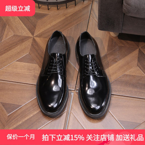 商务正装圆头手工缝制休闲皮鞋