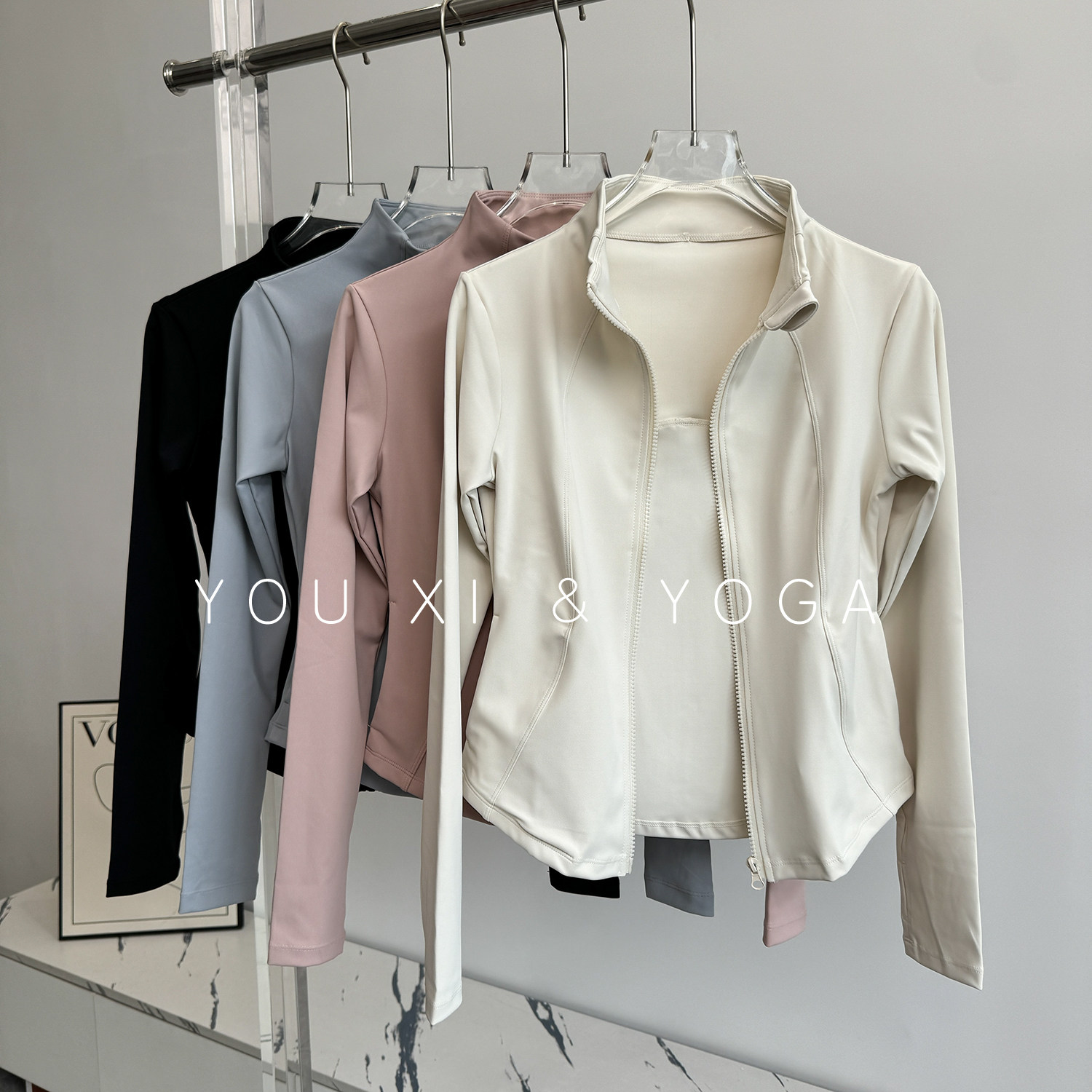 立领瑜伽运动外套女2025新款春秋季晨跑训练时尚高颜值修身健身衣,运动服/休闲服装,运动茄克/外套,淘宝优惠券,粉丝福利购,淘宝优惠卷