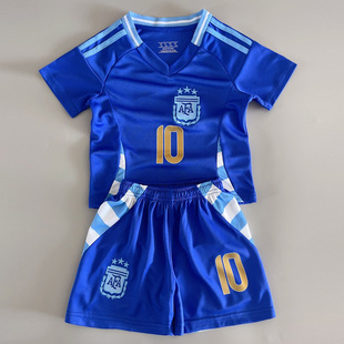 新款儿童足球服套装阿根廷梅西球衣主场客场男女童速干训练服定制