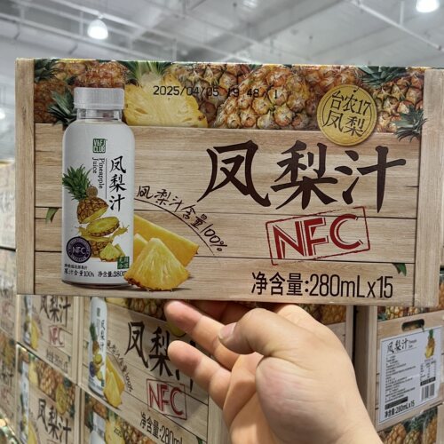 开市客唯芙卡nfc鲜榨凤梨汁15瓶 纯果汁饮料儿童无添加果蔬汁整箱