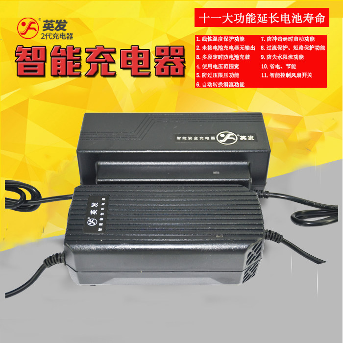 英发2代电动车电瓶充电器48v12ah20ah60v伏新日爱玛雅迪电车三轮