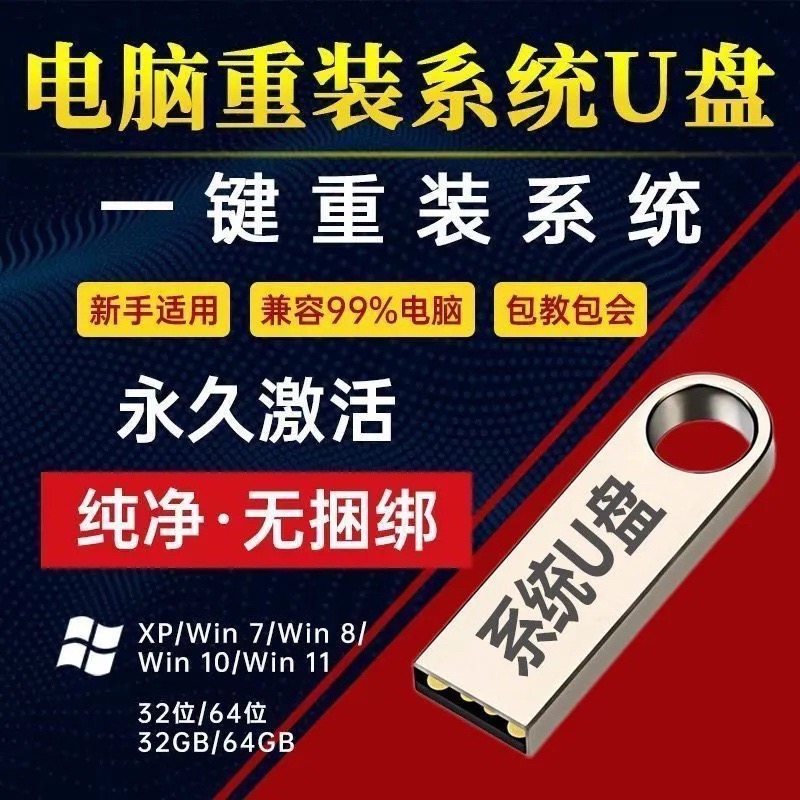 电脑系统U盘专业版纯净版装机一键重装旗舰PE优盘启动盘