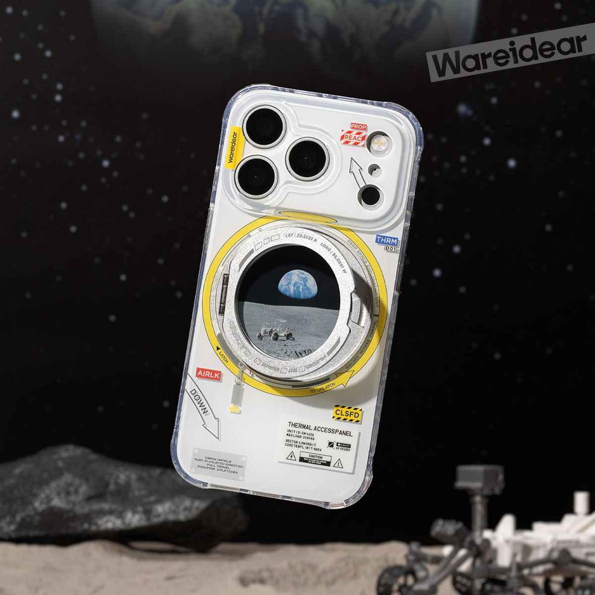 白色太空舱门苹果18promax手机壳新款潮流适用iphone17pro保护壳个性旋转支架苹果16pro手机壳小众原创款支架