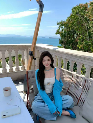 MIDO家 2026新款韩版时尚百搭显瘦花边薄款长袖针织毛衣开衫女