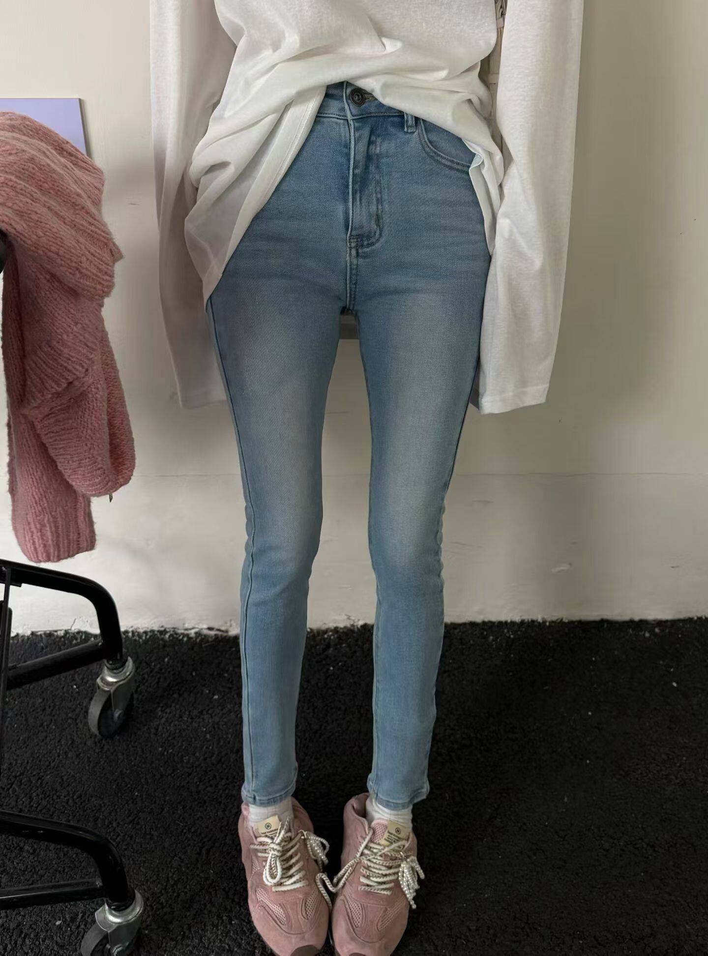 MIDO家 2026春季新款韩版高腰显瘦九分牛仔裤女百搭修身小脚裤