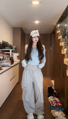 MIDO家 2026新款韩版时尚百搭显瘦高级感气质工装裤休闲裤套装女