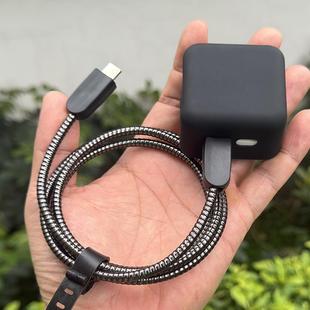 promax 35W雙口充電器硅膠殼數據線保護套纏繞繩 iPhone15 蘋果16