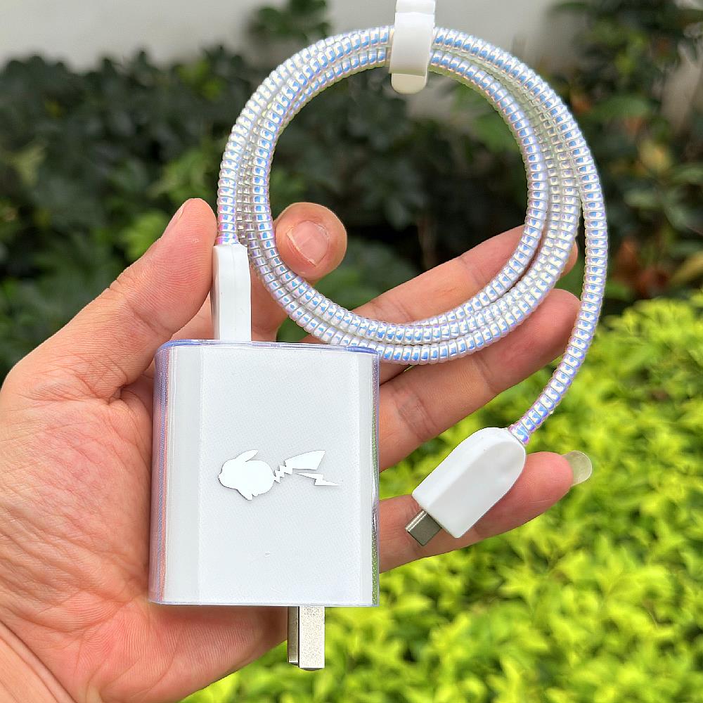 适用小米17 17pro 17promax 100W充电器透明壳数据线保护套缠绕绳