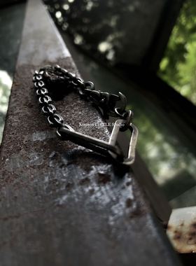 小众纯银暗黑先锋风拼接ins手链