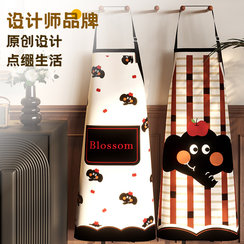 设计师品牌围裙防水防油高颜值年轻款卡通做饭罩衣新款厨房家用,家庭/个人清洁工具,围裙,淘宝优惠券,粉丝福利购,淘宝优惠卷