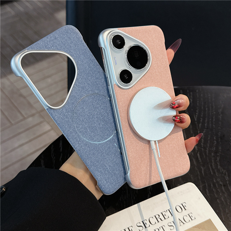 适用华为pura70pro+手机壳Pura70ultra磁吸Magsafe复古高级感毛麻布料mate70/60huawei pura70防摔男女MT60潮