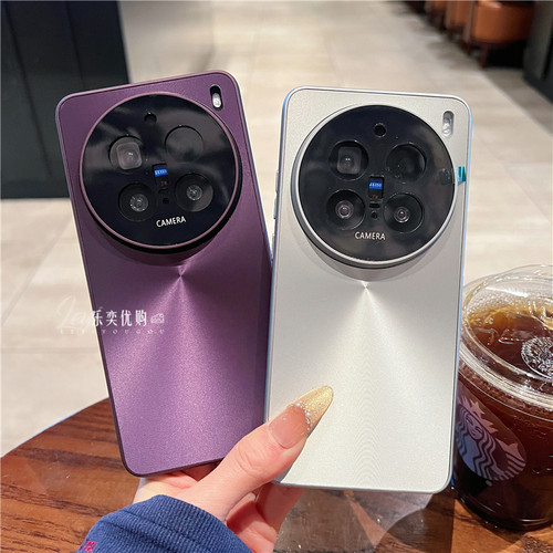 适用vivox200promini手机壳高级感100U极光镭射CD纹精孔暗紫色vivox300pro全包硬壳vivo90防摔保护女款潮x100