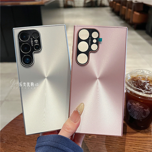 高级感s23u网红s23 个性 s24 GalaxyS24个性 防摔S22plus保护套 电镀银极光镭射适用三星s25ultra手机壳全包新款