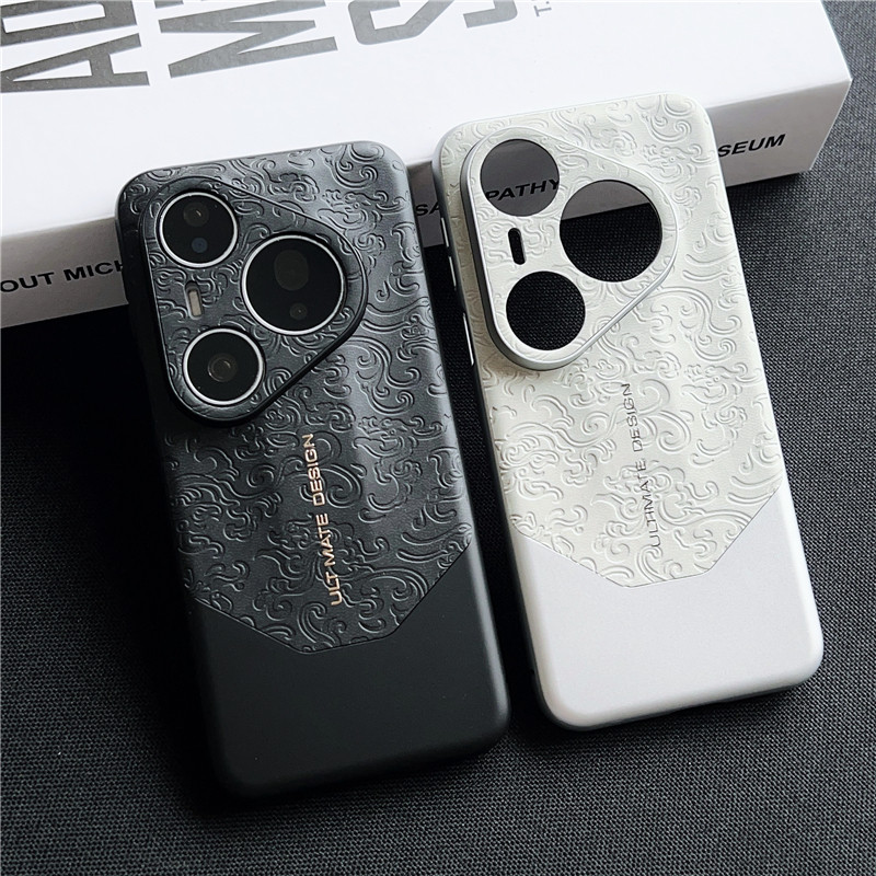 高端皮纹国风适用华为pura80手机壳新款pura70pro高级感pura70pro+防摔80ultra男女mate60全包50情侣保护套rs