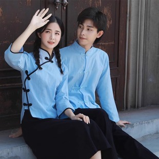 民国风学生服装男女成人复古中山装民国时期朗诵合唱演出班服