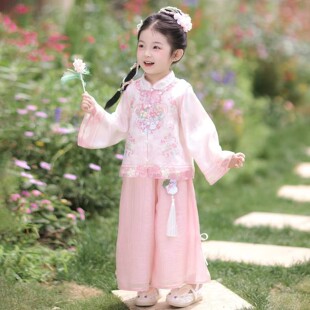 新款女童汉服套装夏季长袖2026新中式春装儿童国风超仙两件套潮装