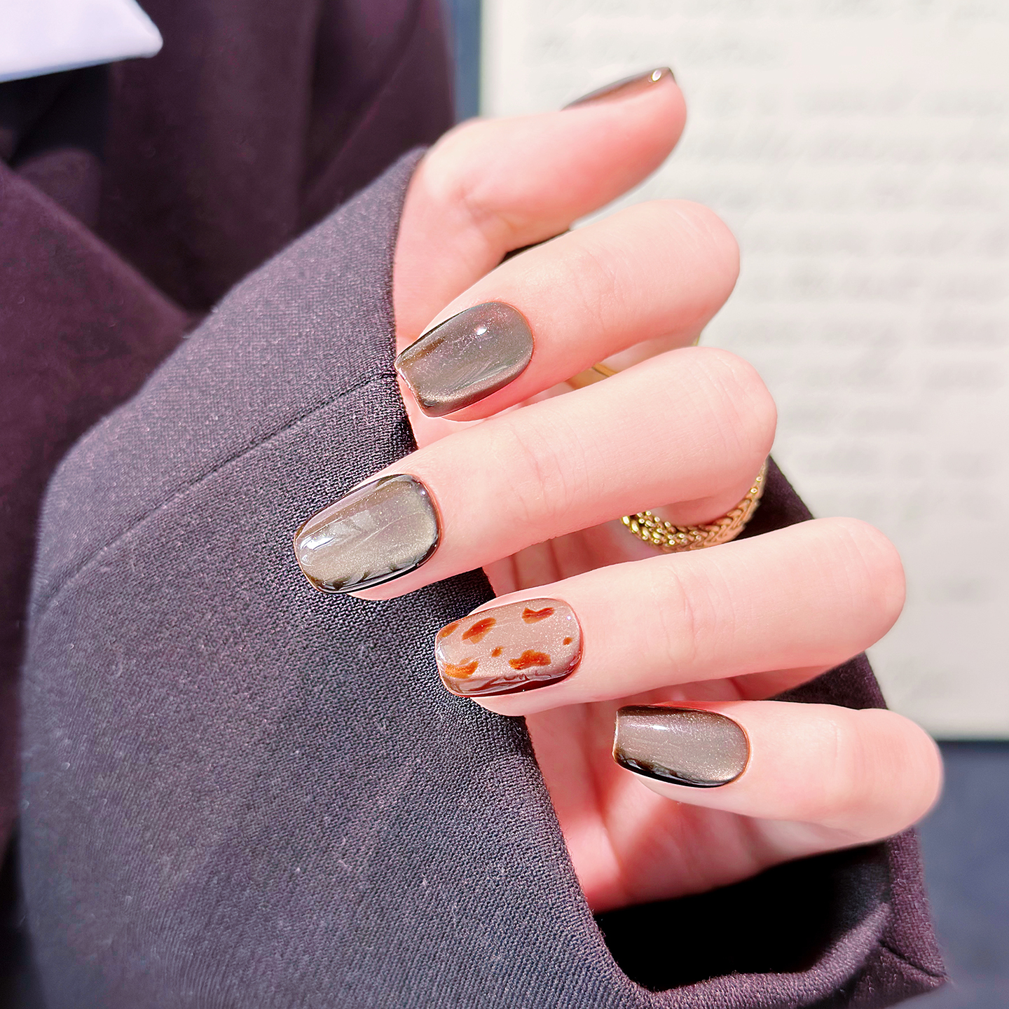 AuraNail豹纹猫眼纯手工穿戴甲