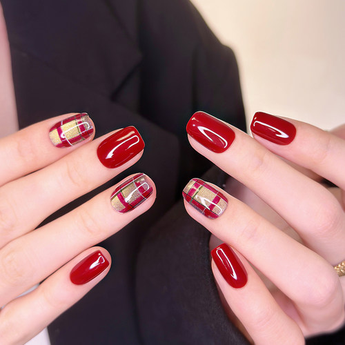 AuraNail红色显白猫眼手工穿戴甲