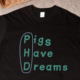 Phd我有博士学位 Dreams衣服潮 Have 趣味搞笑英文字母T恤短袖 Pig