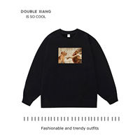 "Don't Get Close to Me" Fun Little Cat Can't Go to Heaven Printed round-neck Long-sleeved hoodie Funny cat clothing headwear thumbnail 2