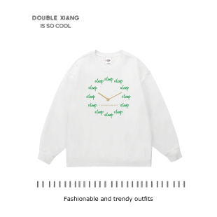 just 英文印花圆领长袖 want sleep趣味睡觉美式 卫衣加绒衣服