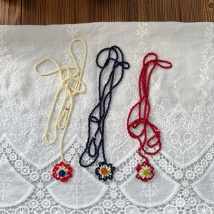 亦朵手作串珠小花双层项链戒指耳饰定制女礼物