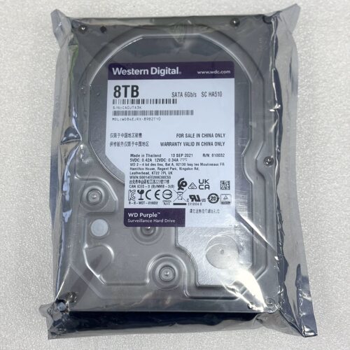 WD/西部数据WD85PURU/85PURZ 8TB机械硬盘海康录像机监控专用紫盘