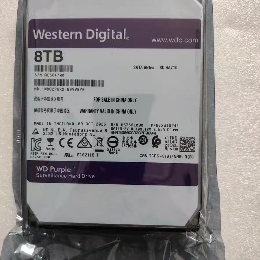 希捷WD/西部数据WD82PURX 8T紫盘8TB监控硬盘NAS录像机储存8TB图片