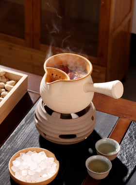 酒精烧水套装侧把罐罐煮茶器