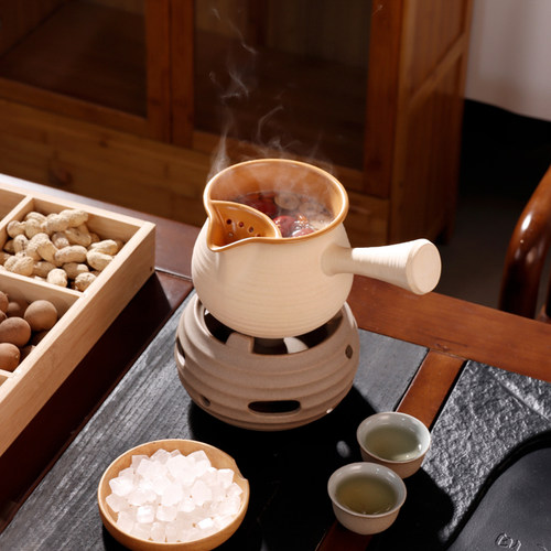 酒精烧水套装侧把罐罐煮茶器