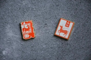 细语灯前原创【朱砂拓】冰箱贴金属珐琅冰箱贴石刻拓片麒麟马元素