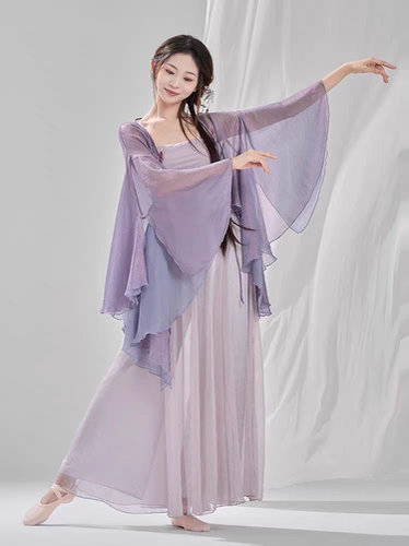 中国风舞台服剧目演出服装古典舞蹈服女宽松仙气飘逸外披纱衣