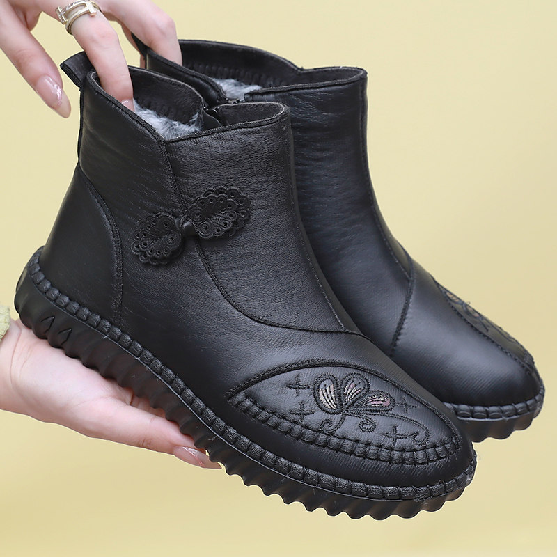 冬老北京布鞋防水女棉鞋加绒加厚保暖中老年妈妈鞋软底防滑女棉靴,女鞋,棉鞋,淘宝优惠券,粉丝福利购,淘宝优惠卷