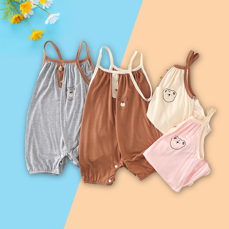 婴儿哈衣连体衣按扣裆部儿童男女宝宝莫代尔吊带夏季清凉新款,童装/婴儿装/亲子装,连身衣/爬服/哈衣,淘宝优惠券,粉丝福利购,淘宝优惠卷