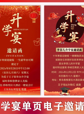 升学宴图片电子请柬金榜题名请帖