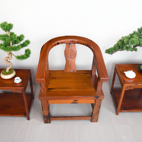 老船木坤甸木中古风实木圈椅