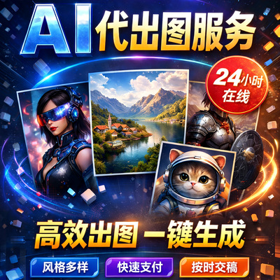 ai代出图mj画图制作图sd图片电商海报平面设计绘图插画24小时在线