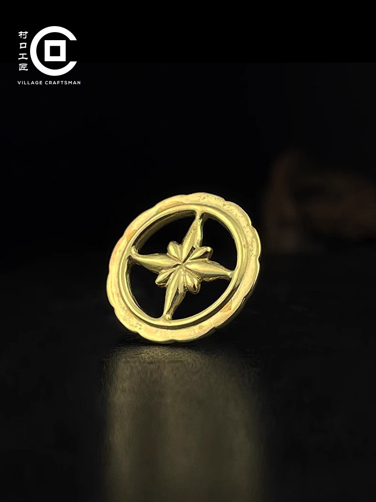 MURAGUCHI CRAFTSMAN WASHIMI TARO TARO HOSHIWA SUJIN WHEEL ARABESQUE WHEEL GOLD HOOK NECKLACE BUCKLE SILVER