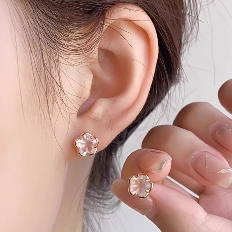 纯银樱花粉钻耳钉女小众2024新款爆款小巧精致网红耳环高级感耳饰,饰品/流行首饰/时尚饰品新,耳钉,淘宝优惠券,粉丝福利购,淘宝优惠卷