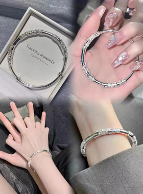 纯银繁花似锦手镯女款手链2023年